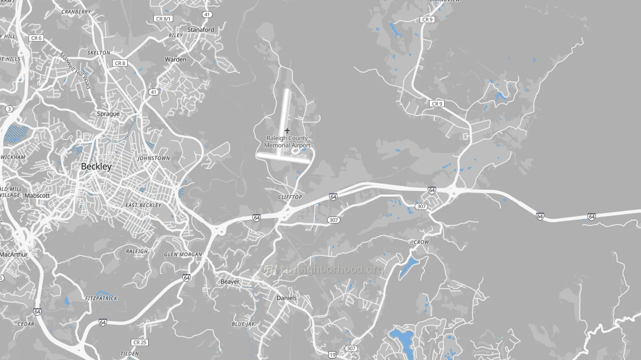 Transit Grade map of 25813, WV