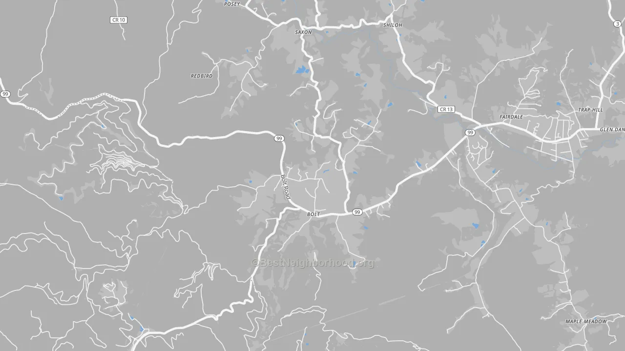 Transit Grade map of 25817, WV