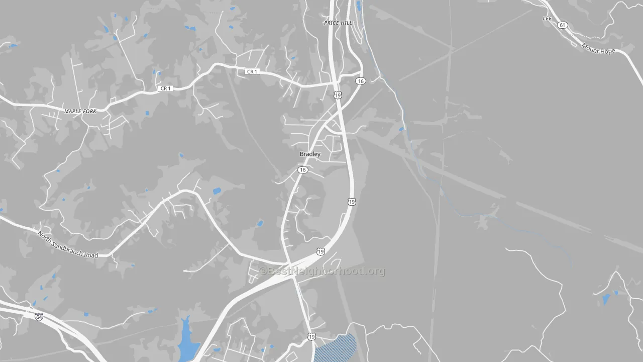 Transit Grade map of 25818, WV