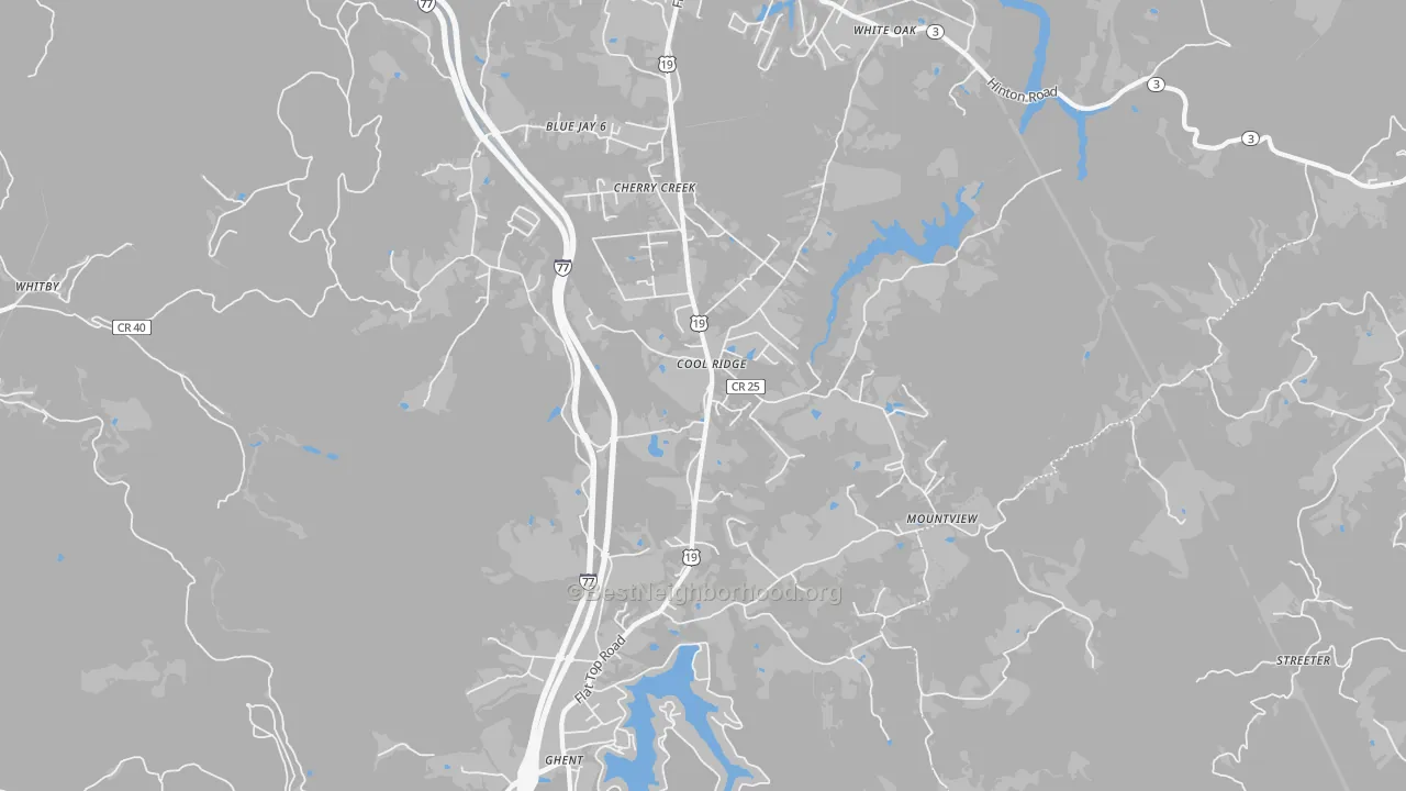 Transit Grade map of 25825, WV