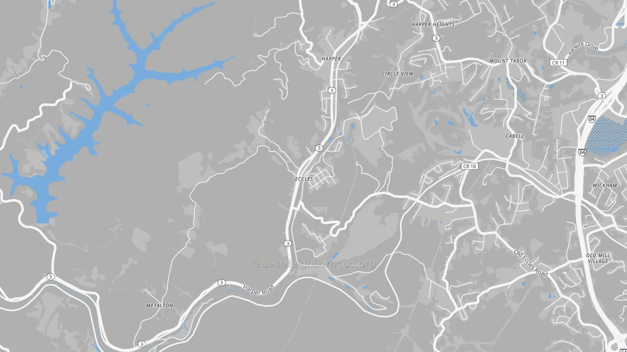 Transit Grade map of 25836, WV