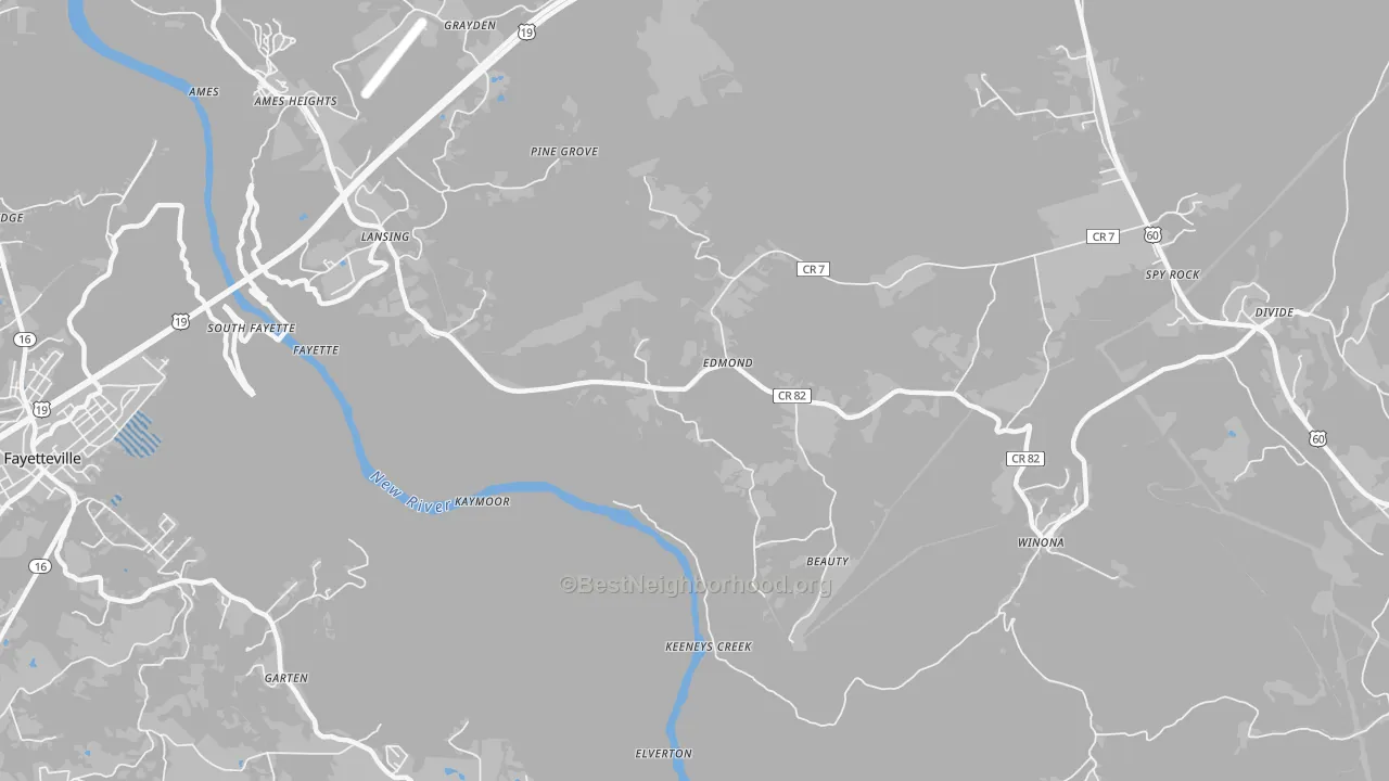Transit Grade map of 25837, WV