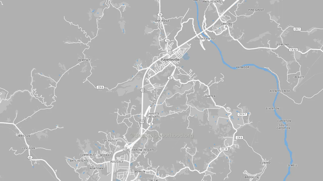 Transit Grade map of 25840, WV