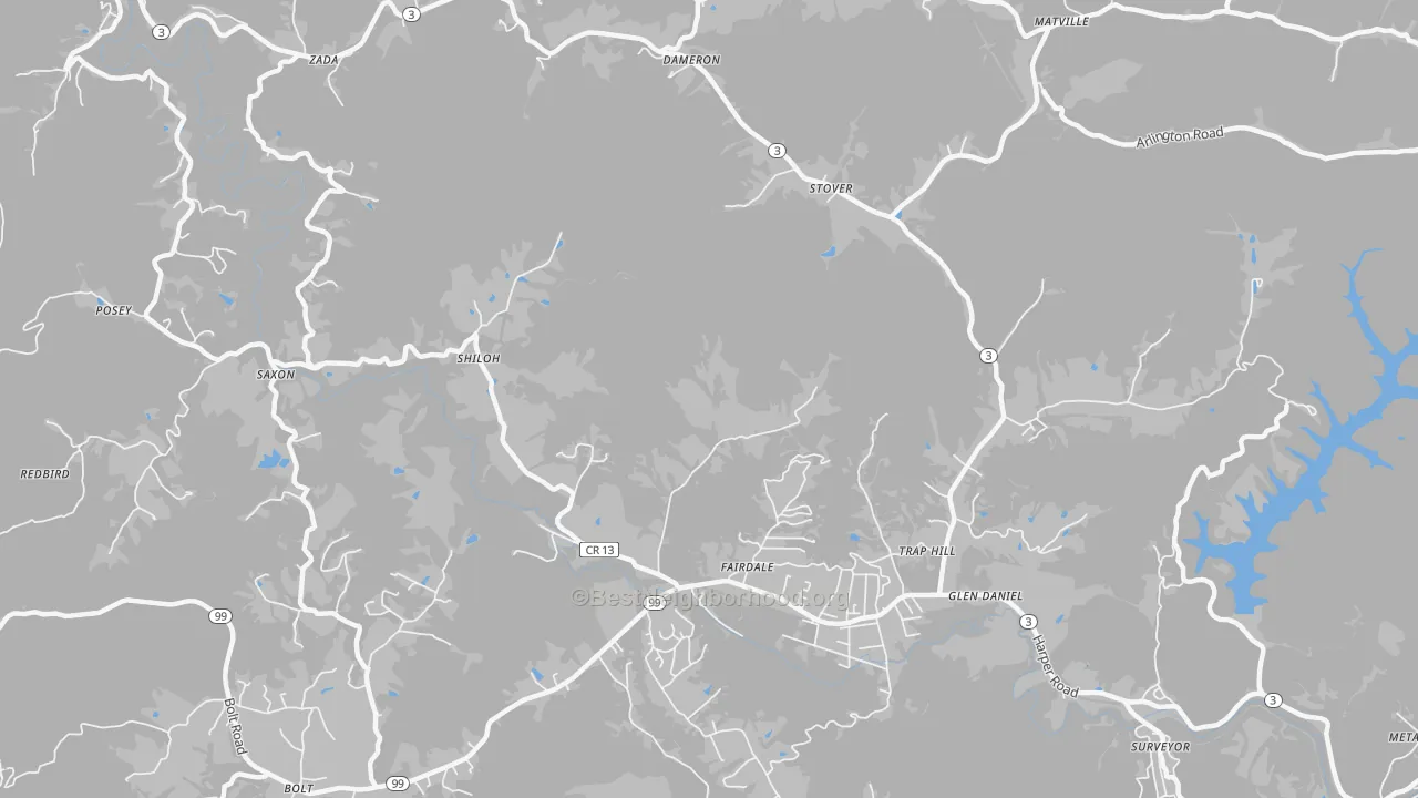 Transit Grade map of 25844, WV