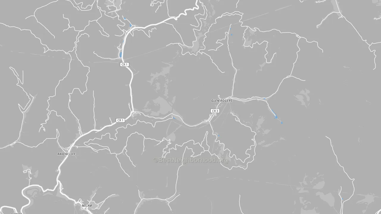 Transit Grade map of 25848, WV