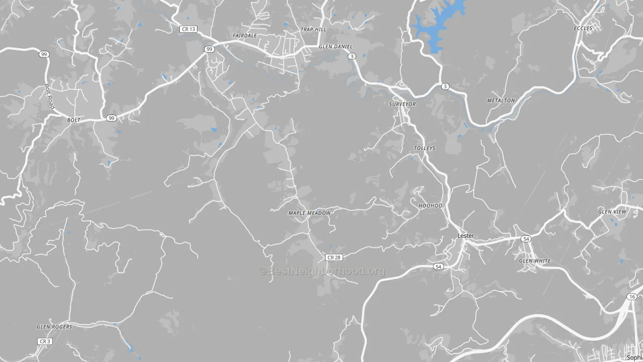 Transit Grade map of 25865, WV