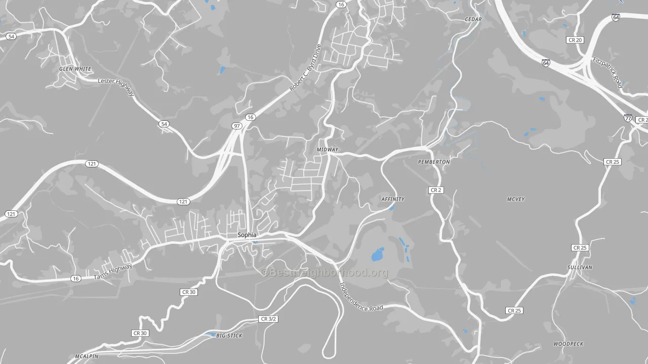 Transit Grade map of 25878, WV