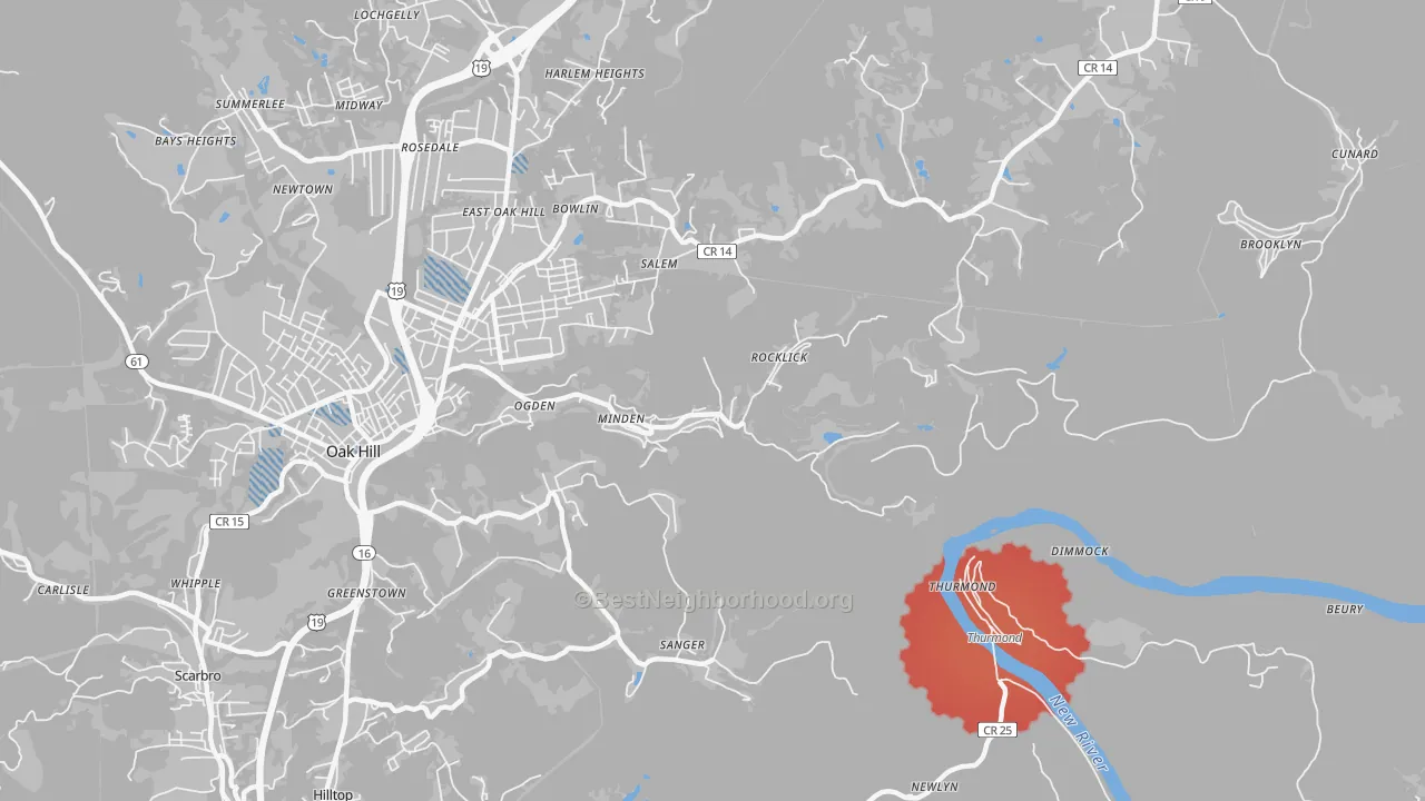 Transit Grade map of 25879, WV