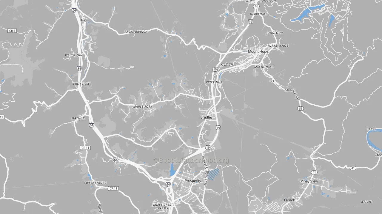 Transit Grade map of 25880, WV
