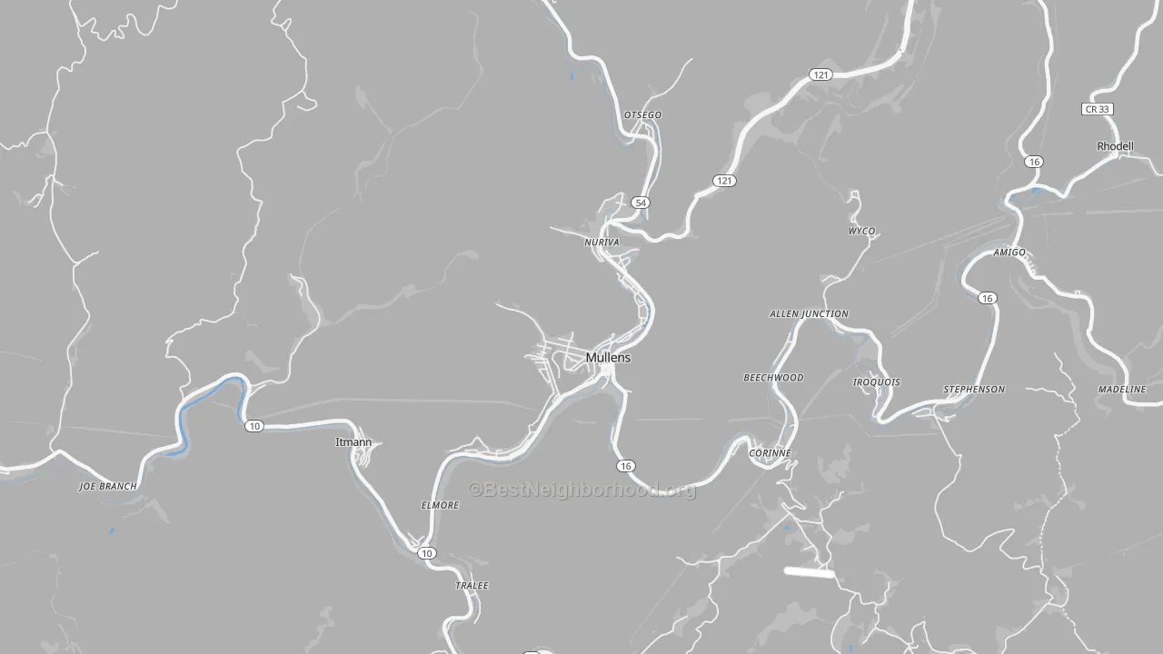 Transit Grade map of 25882, WV
