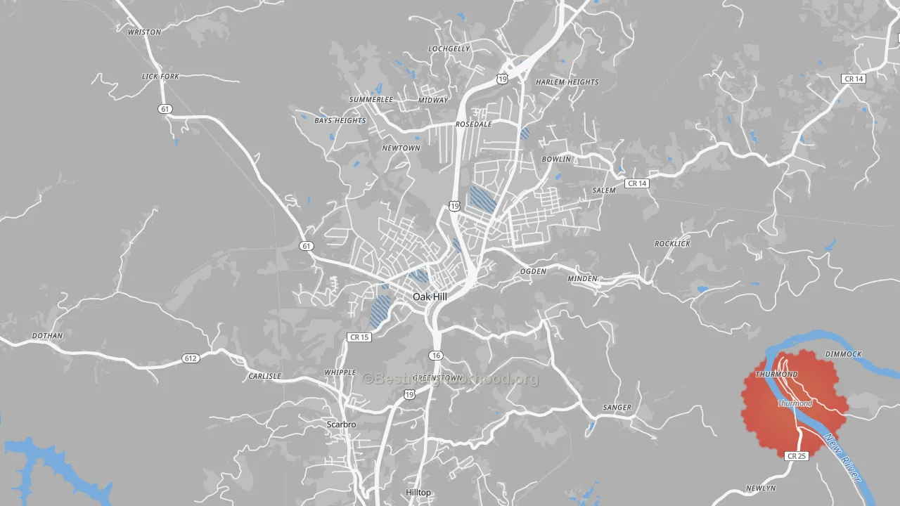Transit Grade map of 25901, WV