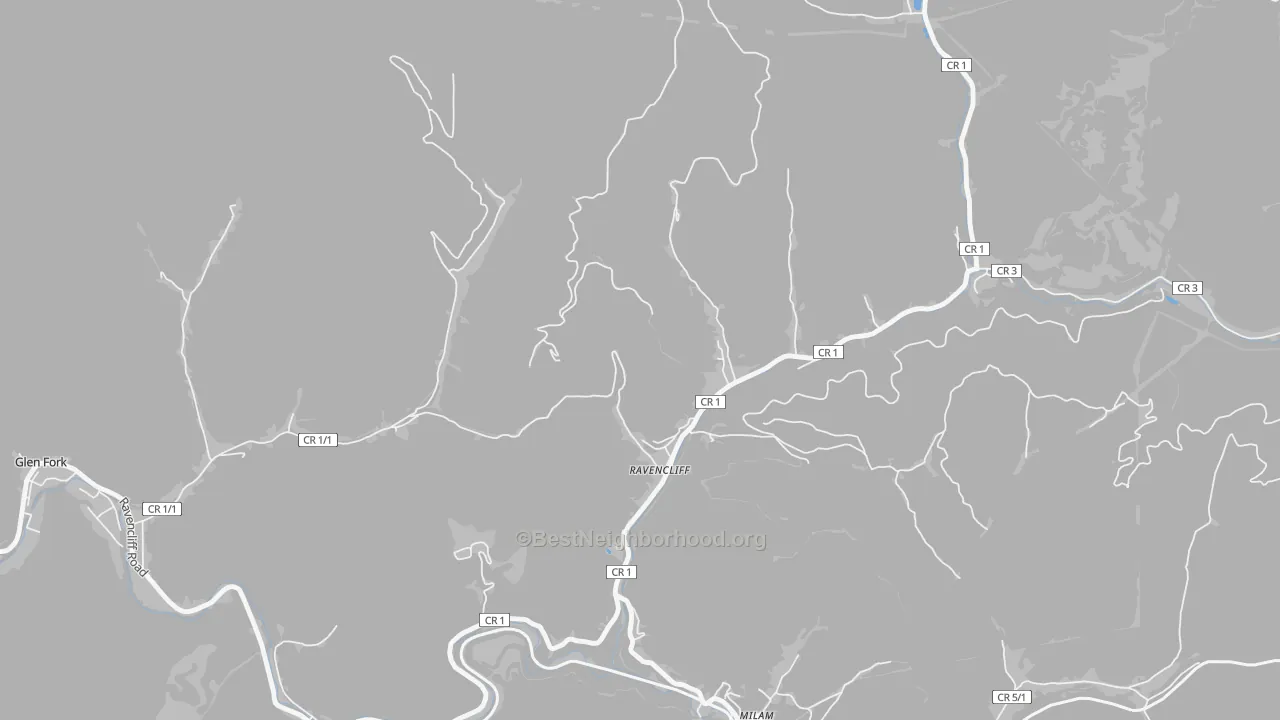 Transit Grade map of 25913, WV
