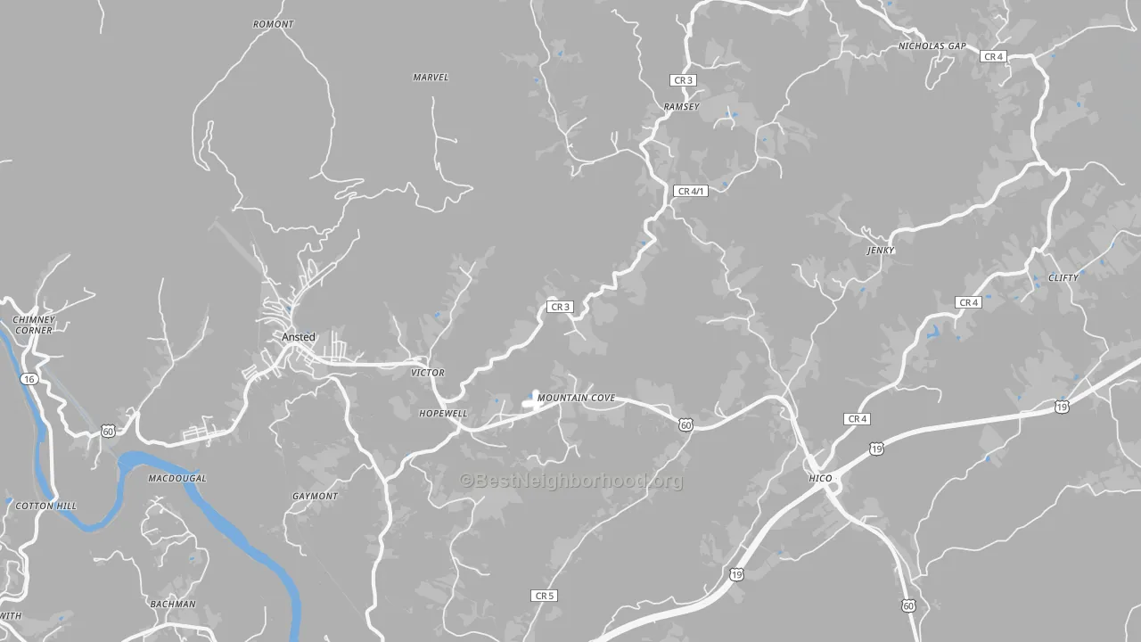Transit Grade map of 25938, WV
