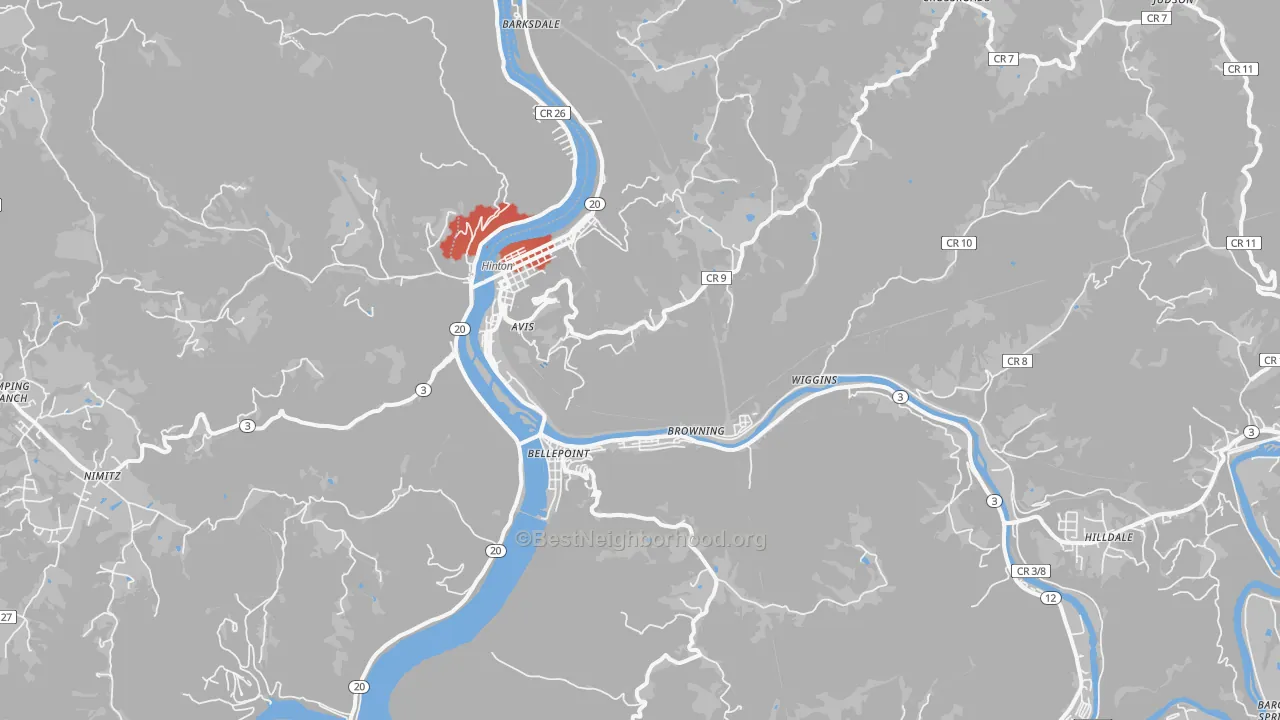Transit Grade map of 25951, WV