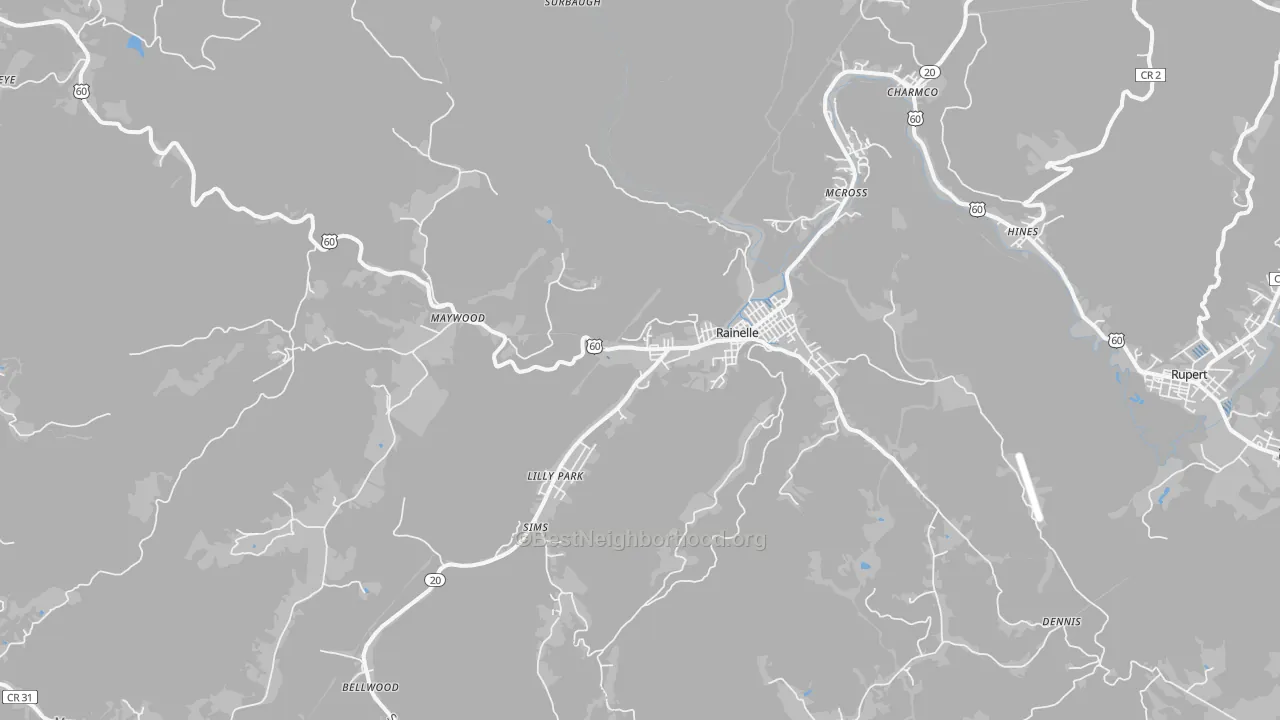 Transit Grade map of 25962, WV