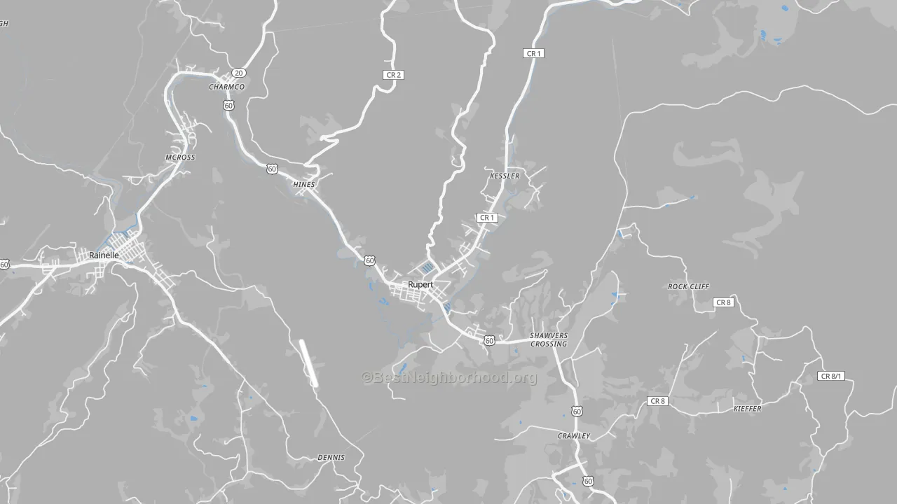Transit Grade map of 25984, WV