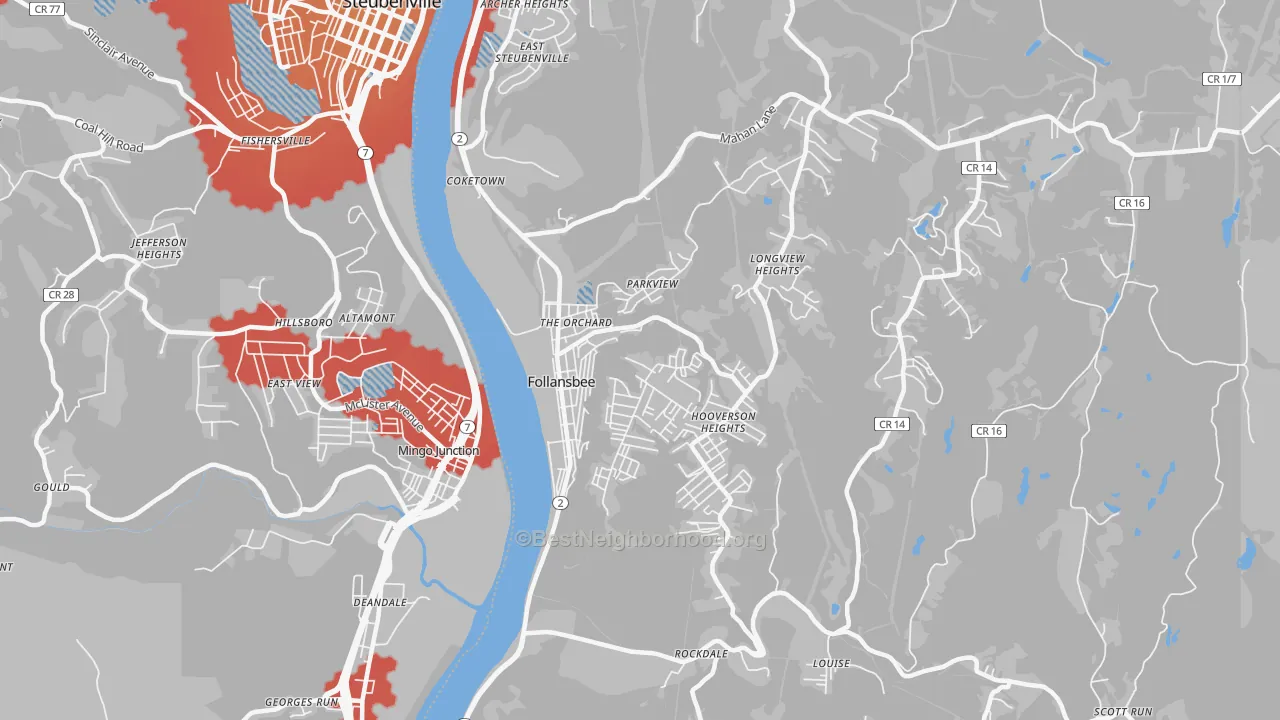 Transit Grade map of 26037, WV