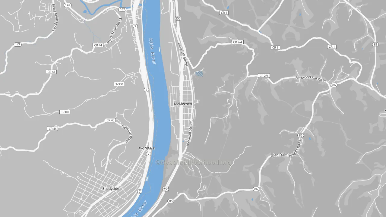 Transit Grade map of 26040, WV