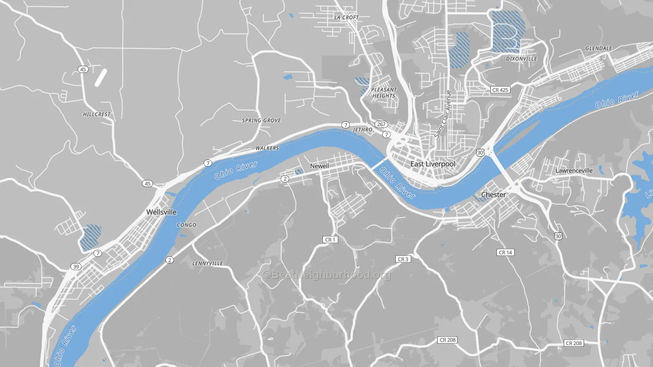 Transit Grade map of 26050, WV
