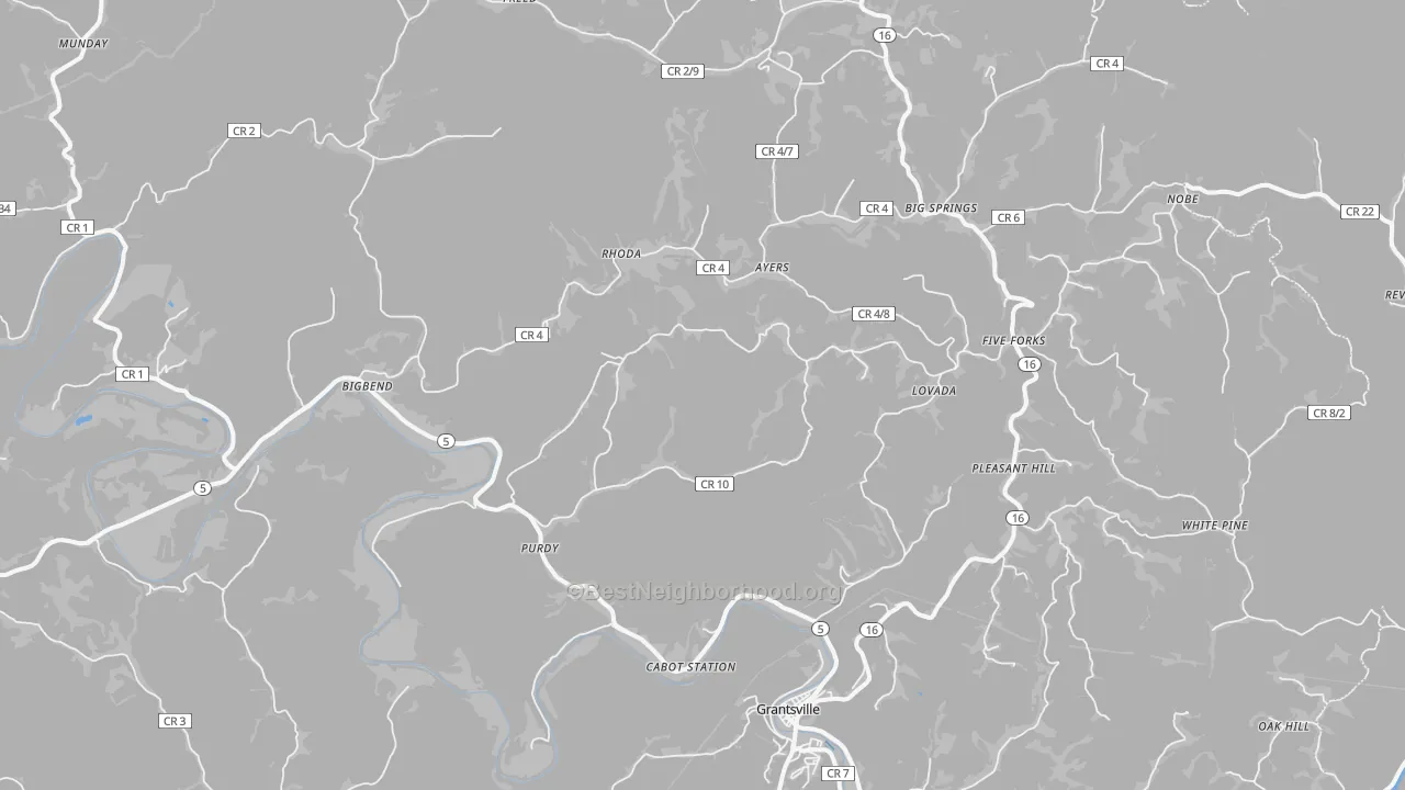 Transit Grade map of 26136, WV