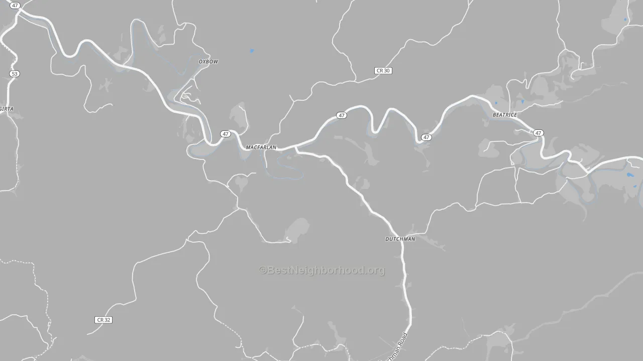 Transit Grade map of 26148, WV