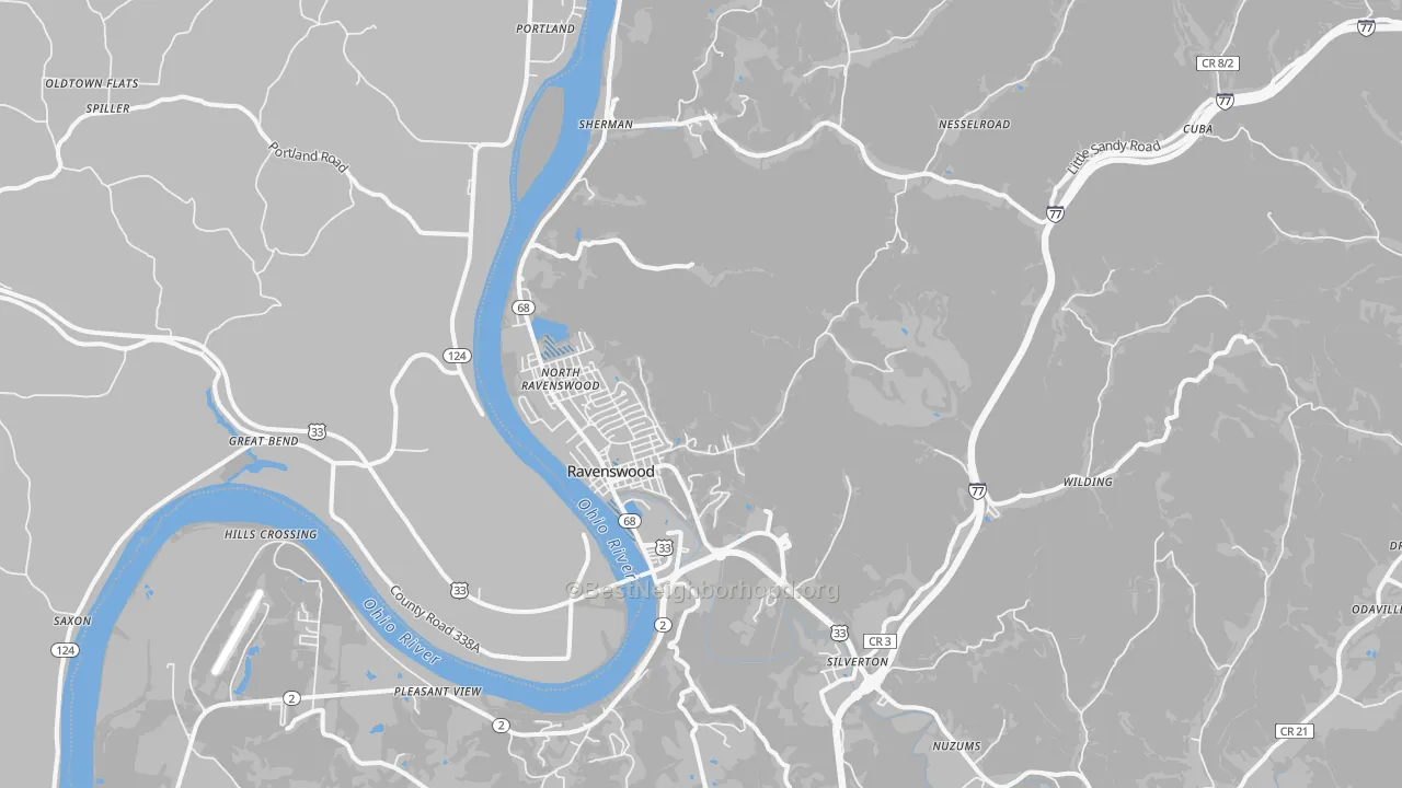 Transit Grade map of 26164, WV
