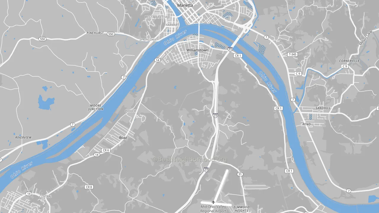 Transit Grade map of 26187, WV