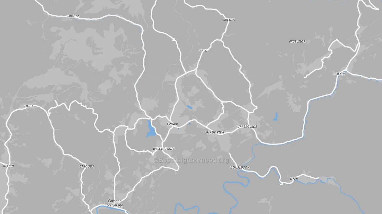 Transit Grade map of 26206, WV