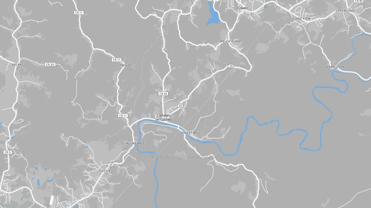 Transit Grade map of 26208, WV