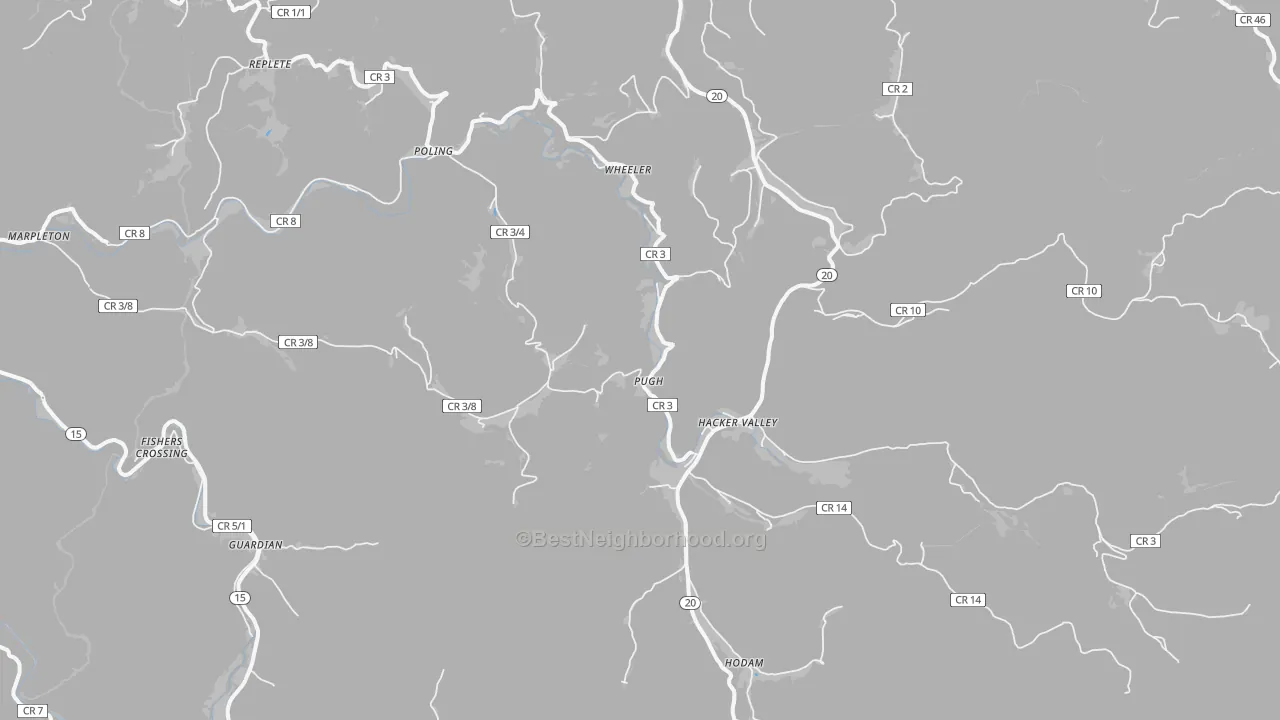 Transit Grade map of 26222, WV