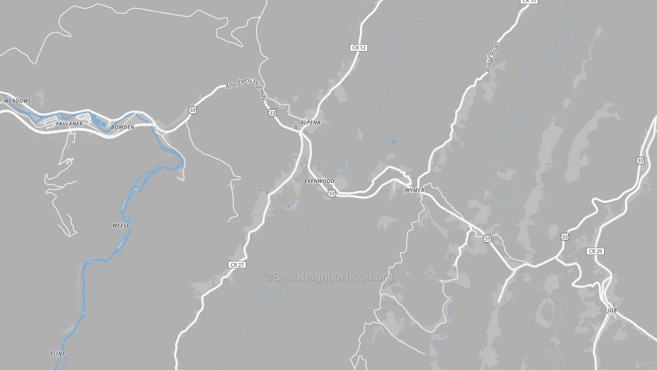 Transit Grade map of 26254, WV
