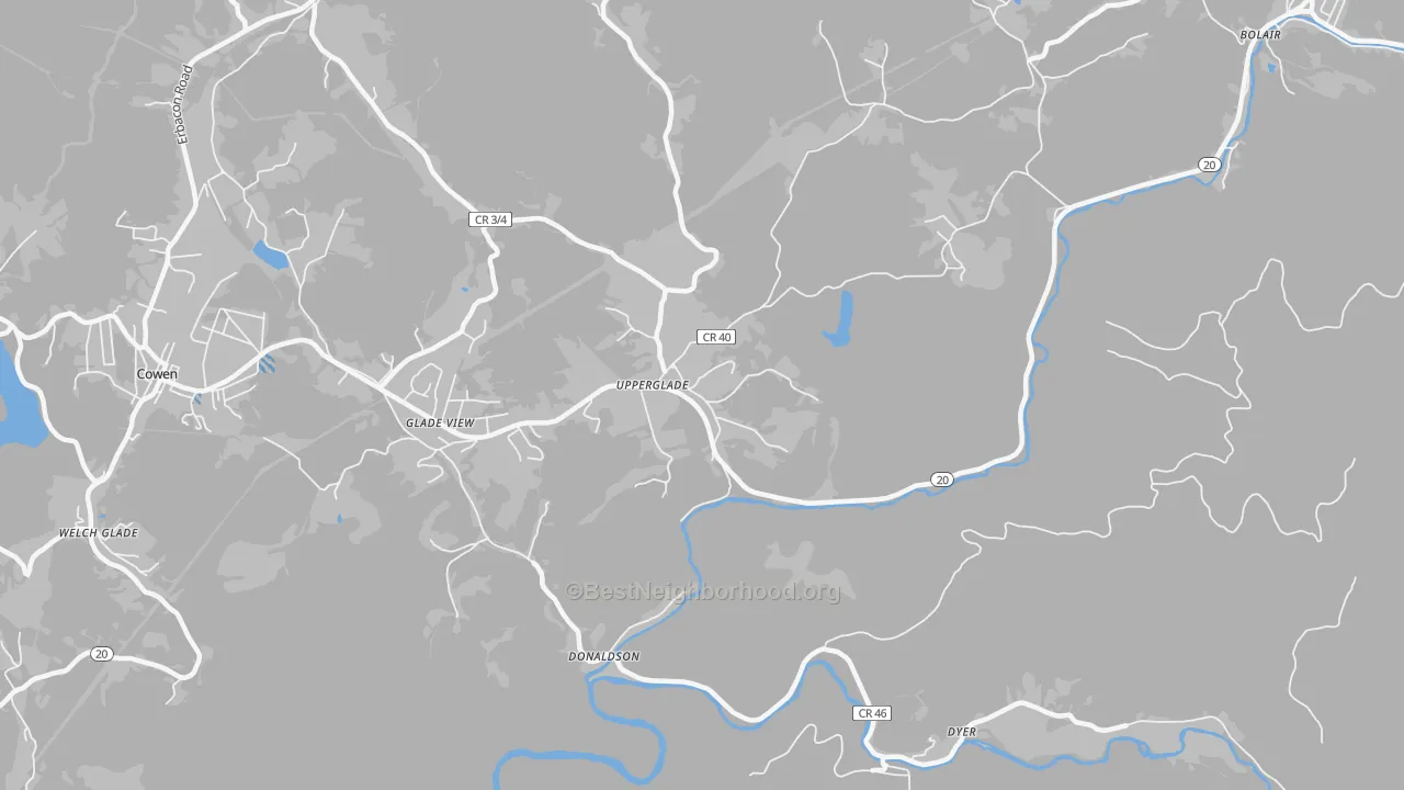 Transit Grade map of 26266, WV