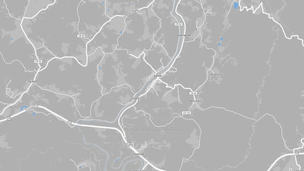Transit Grade map of 26275, WV