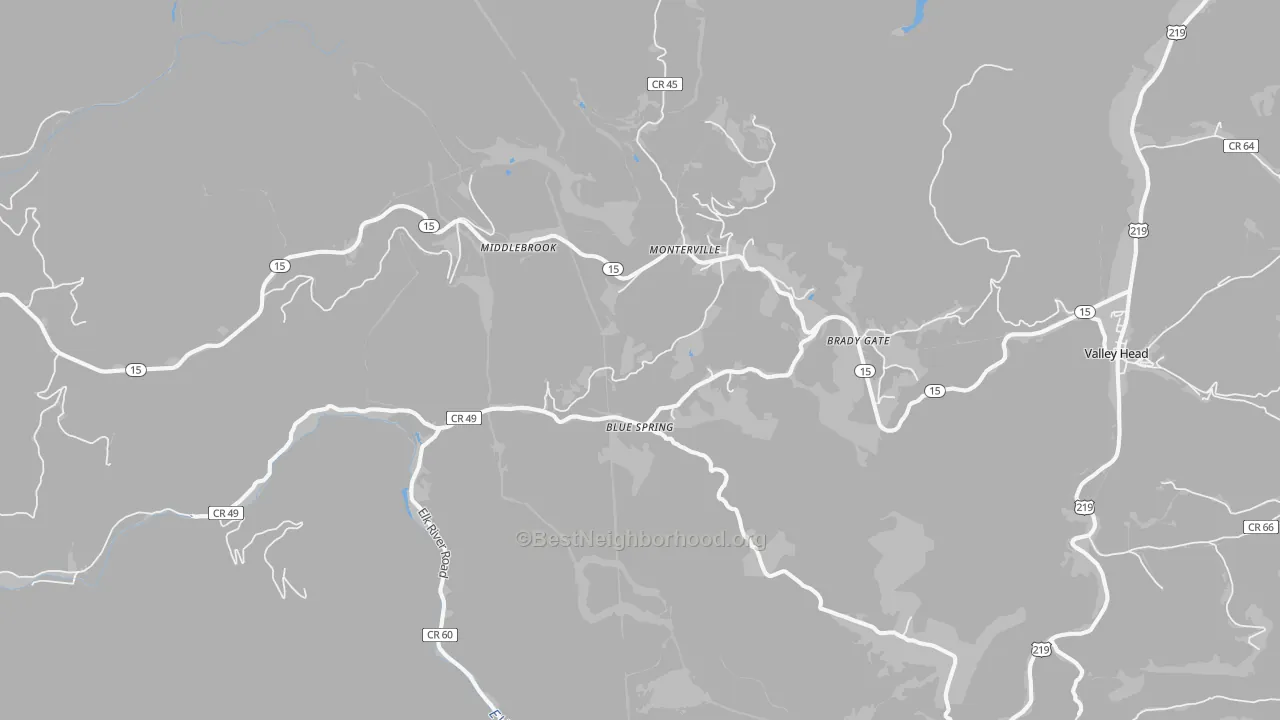Transit Grade map of 26282, WV
