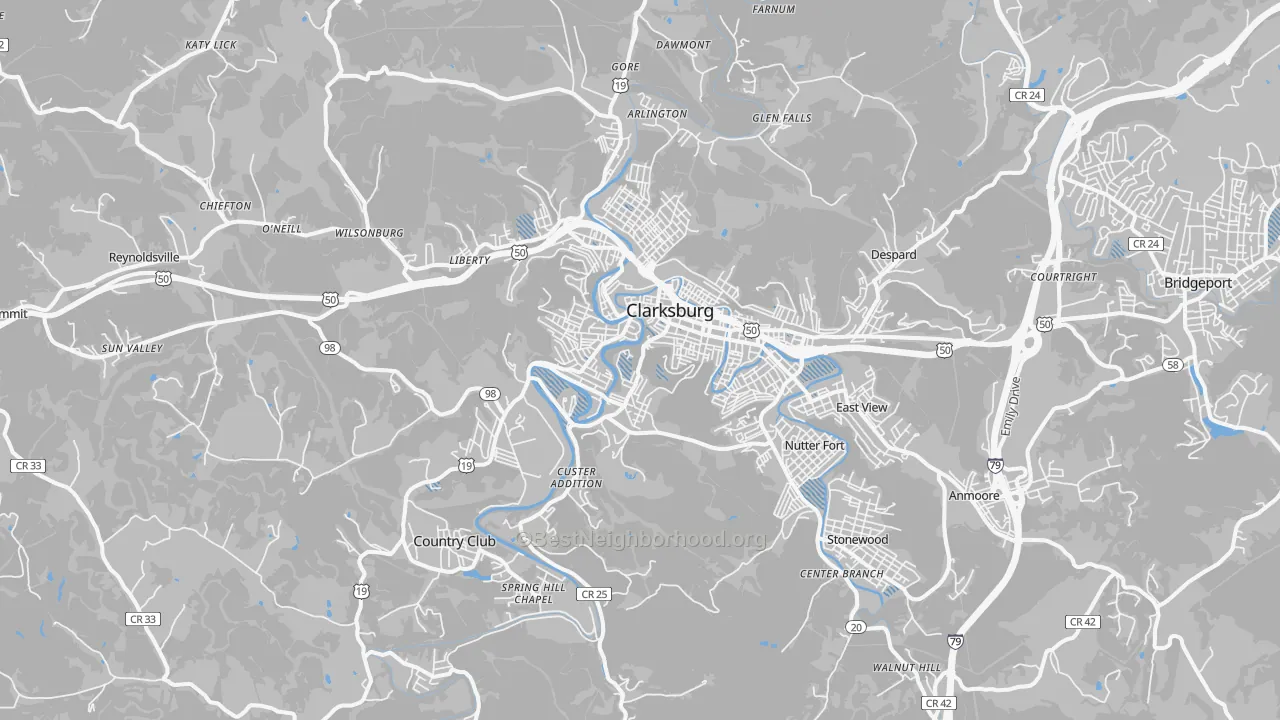 Transit Grade map of 26301, WV