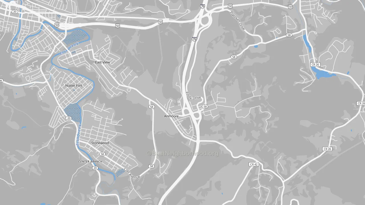 Transit Grade map of 26323, WV