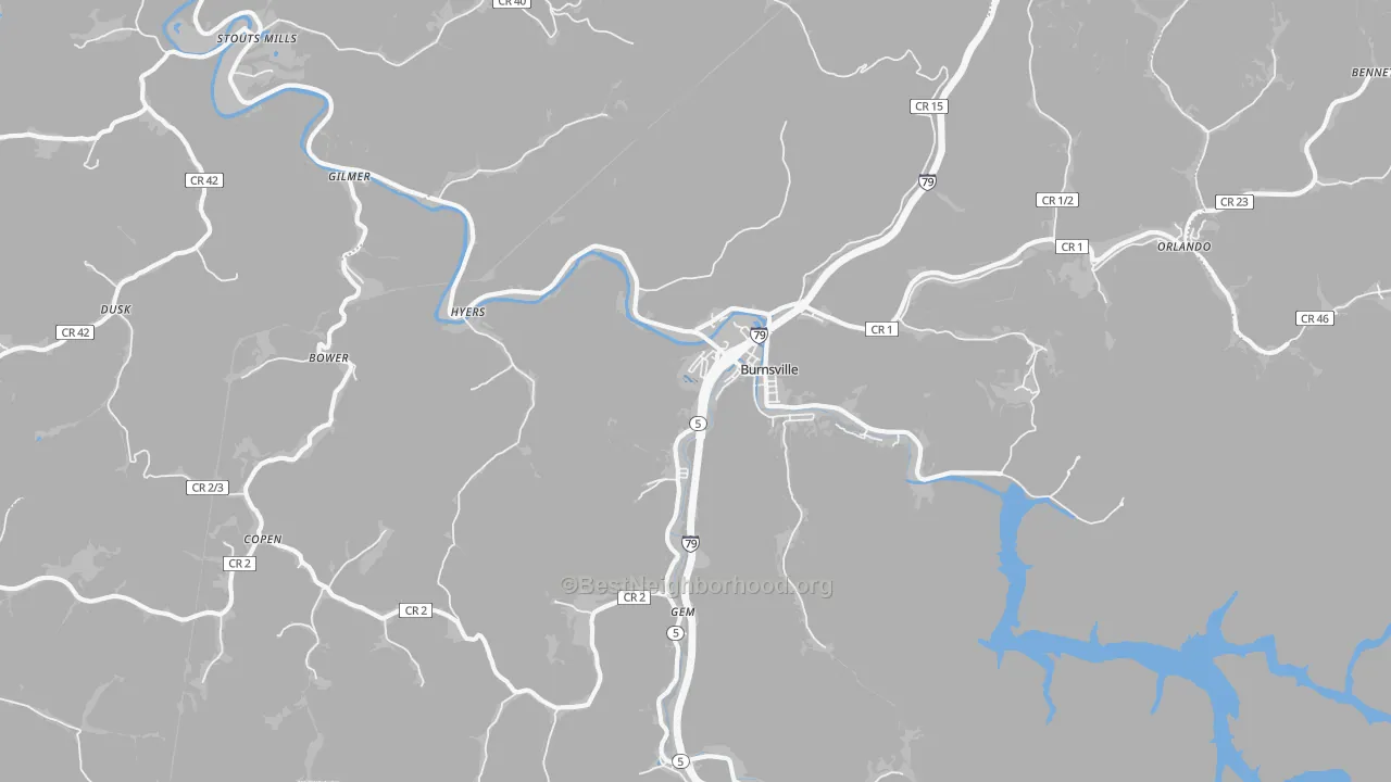 Transit Grade map of 26335, WV