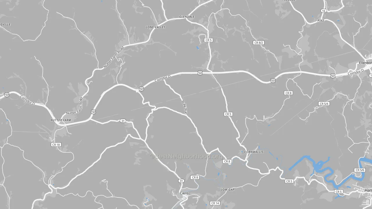 Transit Grade map of 26337, WV
