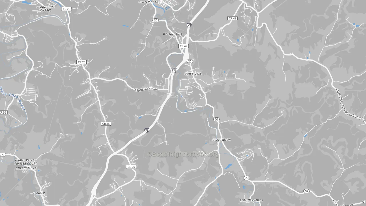 Transit Grade map of 26408, WV
