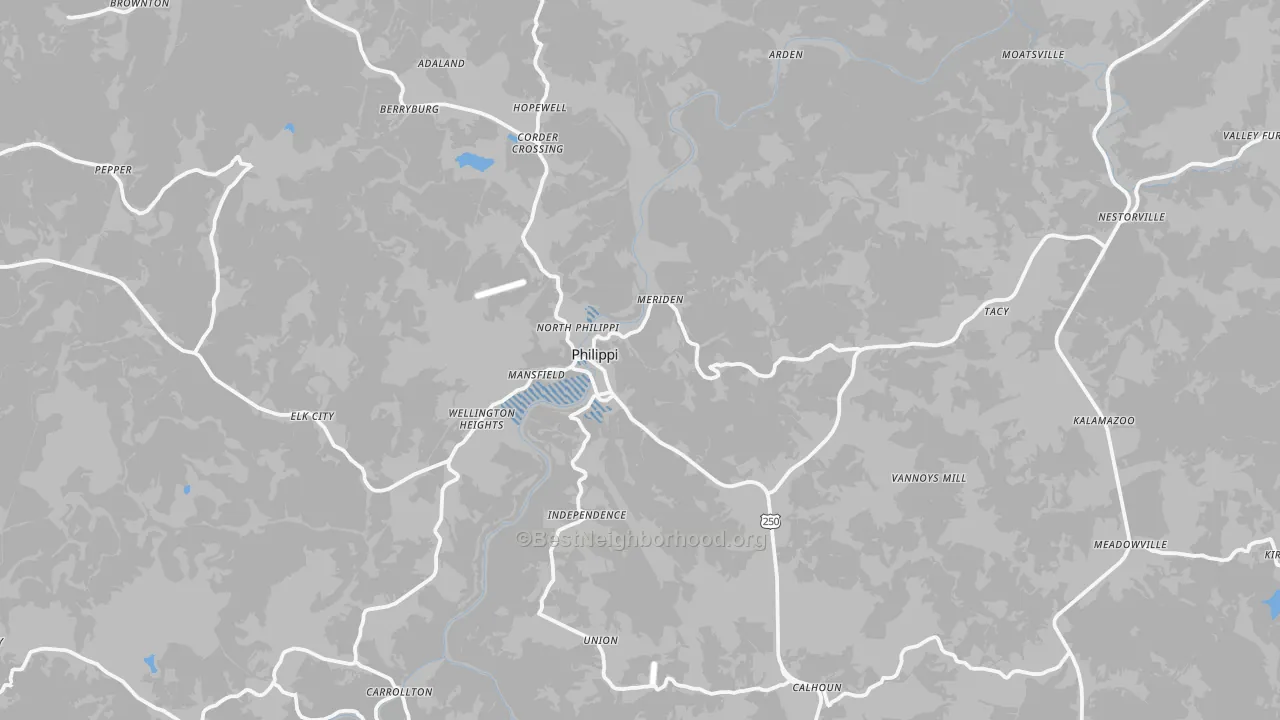 Transit Grade map of 26416, WV