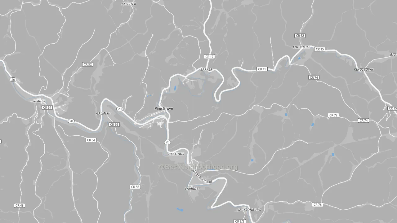 Transit Grade map of 26419, WV