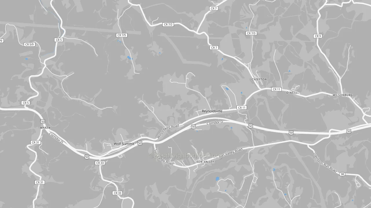 Transit Grade map of 26422, WV