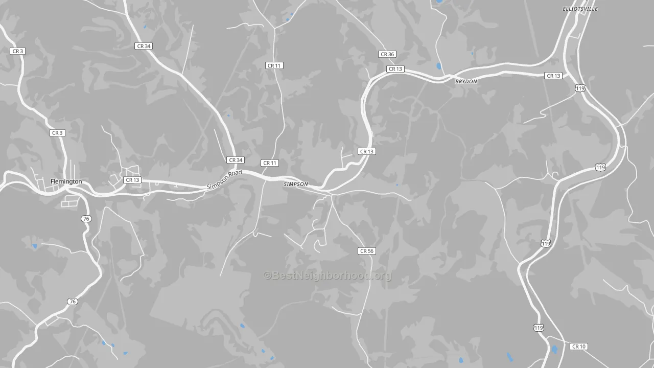 Transit Grade map of 26435, WV