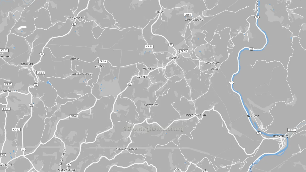 Transit Grade map of 26444, WV