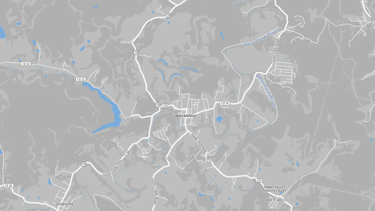 Transit Grade map of 26451, WV
