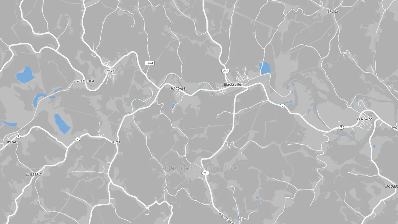 Transit Grade map of 26521, WV