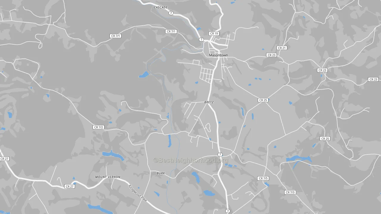 Transit Grade map of 26524, WV