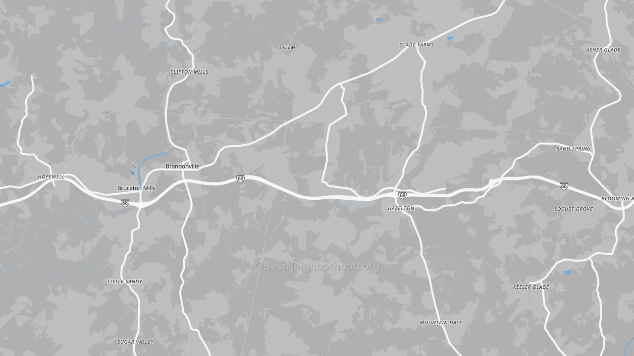 Transit Grade map of 26525, WV