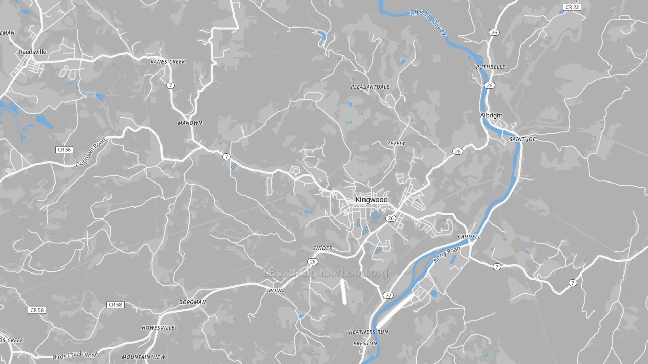 Transit Grade map of 26537, WV