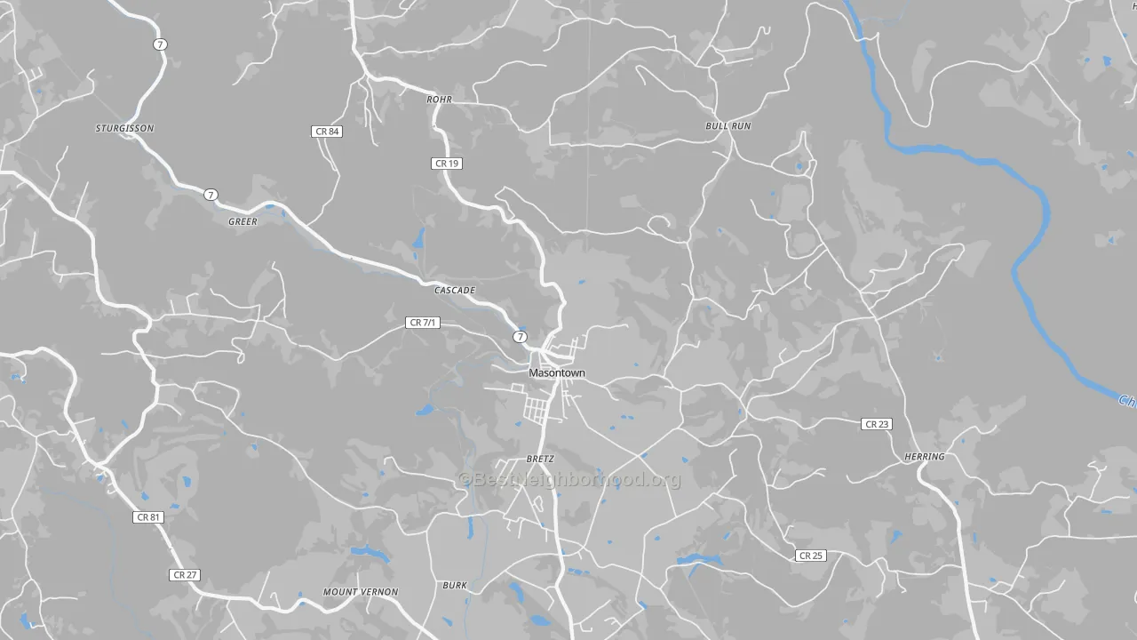 Transit Grade map of 26542, WV
